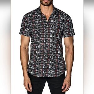 Jared Lang Camera Print Eclectic Streetwear Preppy Academia Top XXL